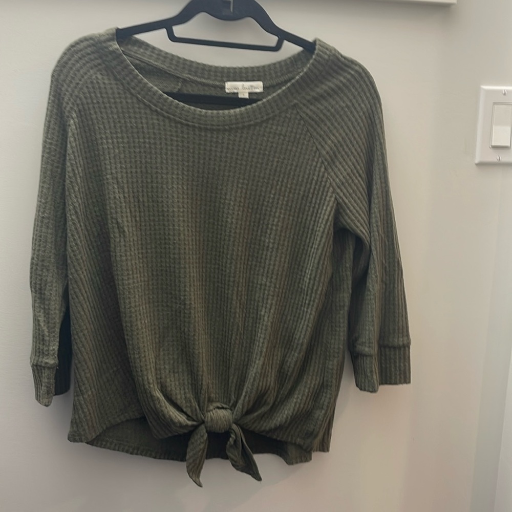 Nine Britton Olive Green Crew Neck Sweater